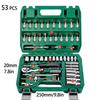 46/53 pcs Drive Socket Ratchet Wrench Set Reversible Ratchet with S2 and CR-V Sockets Household Automotive Repair Ki