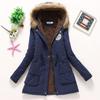IELGY Winter Mid-length Cotton-padded Jacket Large Fur Collar Hooded Thickened Cotton-padded Jacket Jacket