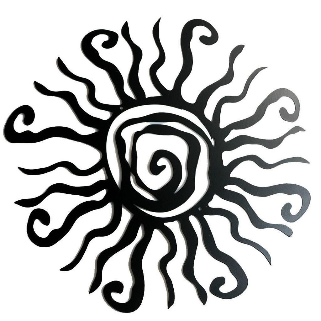 Quirky Sun Wrought Iron Ornament: Creative Home Courtyard Wall Hanging Decoration.