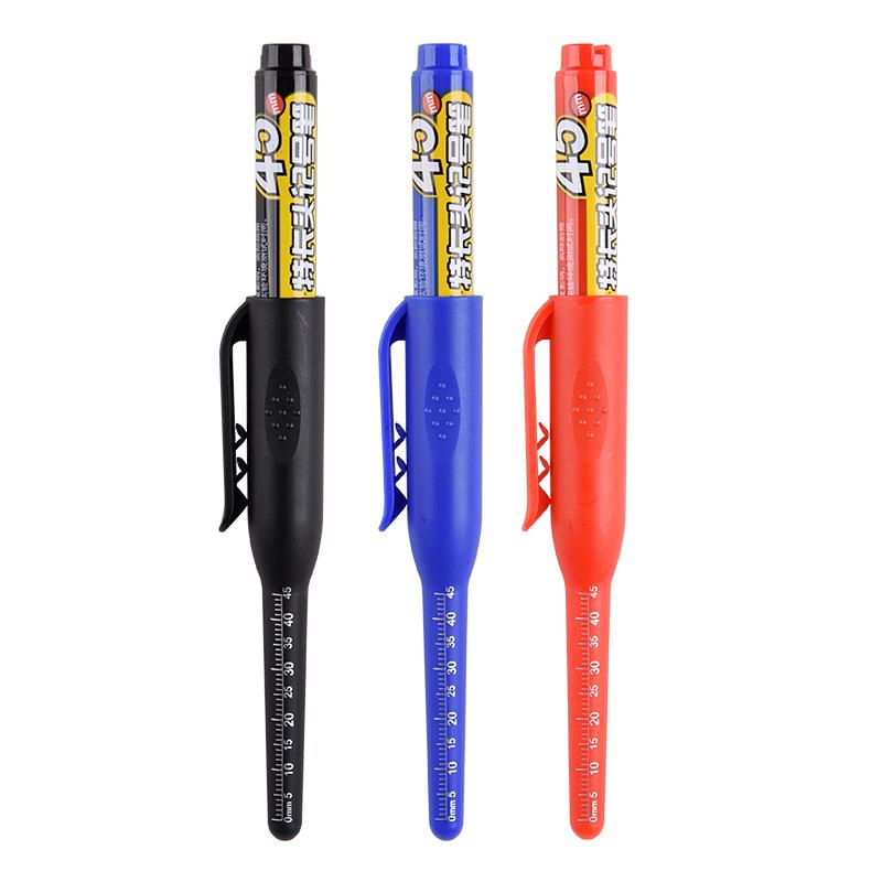 Jin Wannian 45mm Long-Head Refillable Waterproof Marker Pen for Deep Hole Woodworking and Construction.