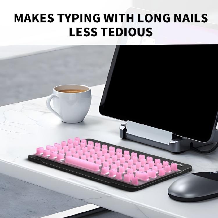 Ergonomic Raised Keycaps Silicone Keyboards Cover For Long Nails AntiDust Protections Soft Portable Laptop Accessory