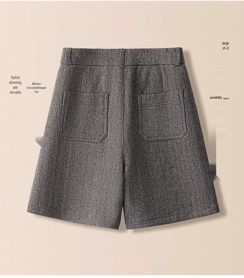 Women's High Waist Woolen A-line Shorts - 2025 Spring Collection