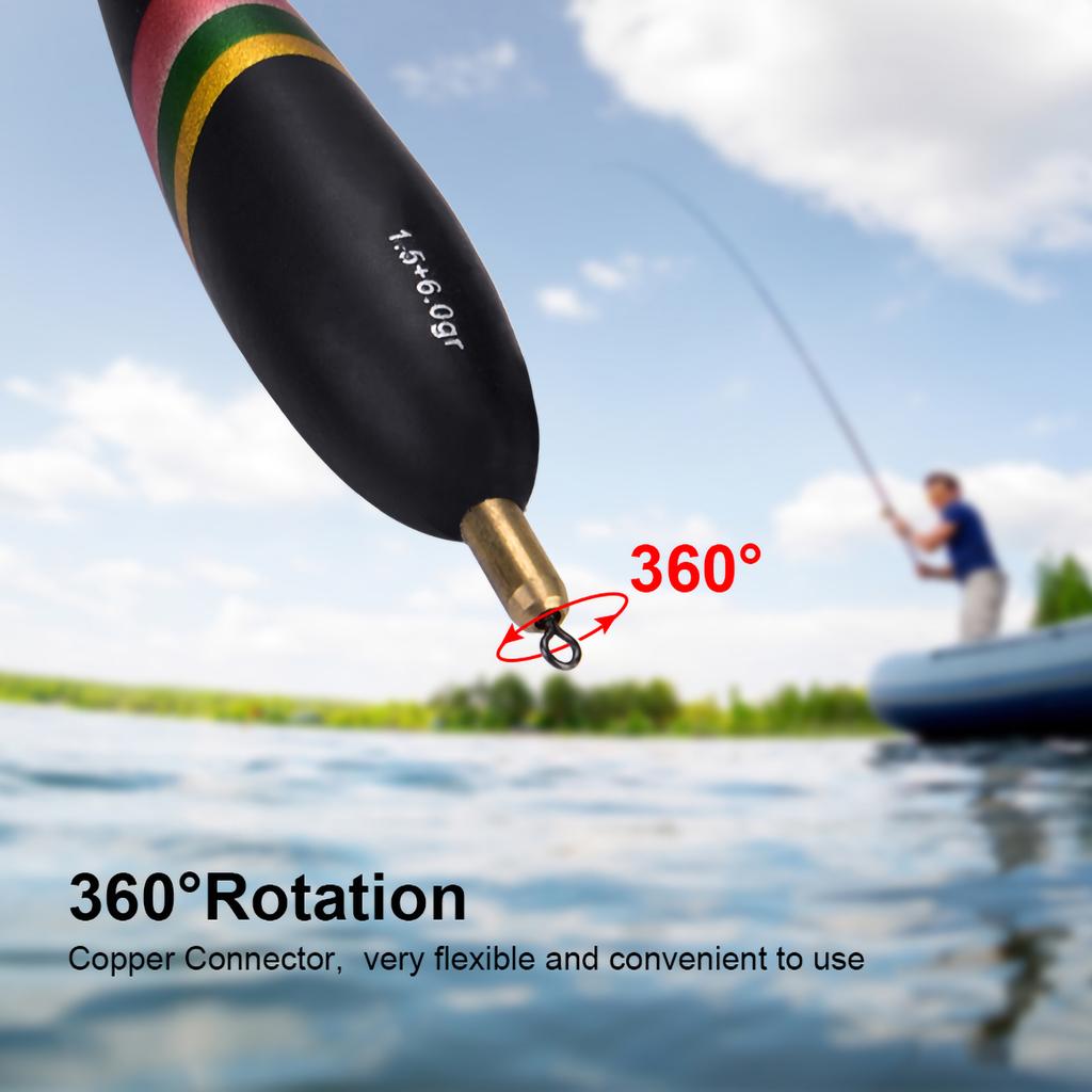 3Pcs 1.5+6g 1.5+5g 1.5+4g Durable Wooden Fishing Floats Set Bobbers Tackle Accessory