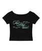 Deomopeuhauseu The Odd Side One-Shoulder Slim Fit Short Sleeve T-Shirt Black