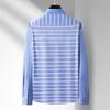 Dibinze Men's Plus Size Striped Long Sleeve Cotton Shirt