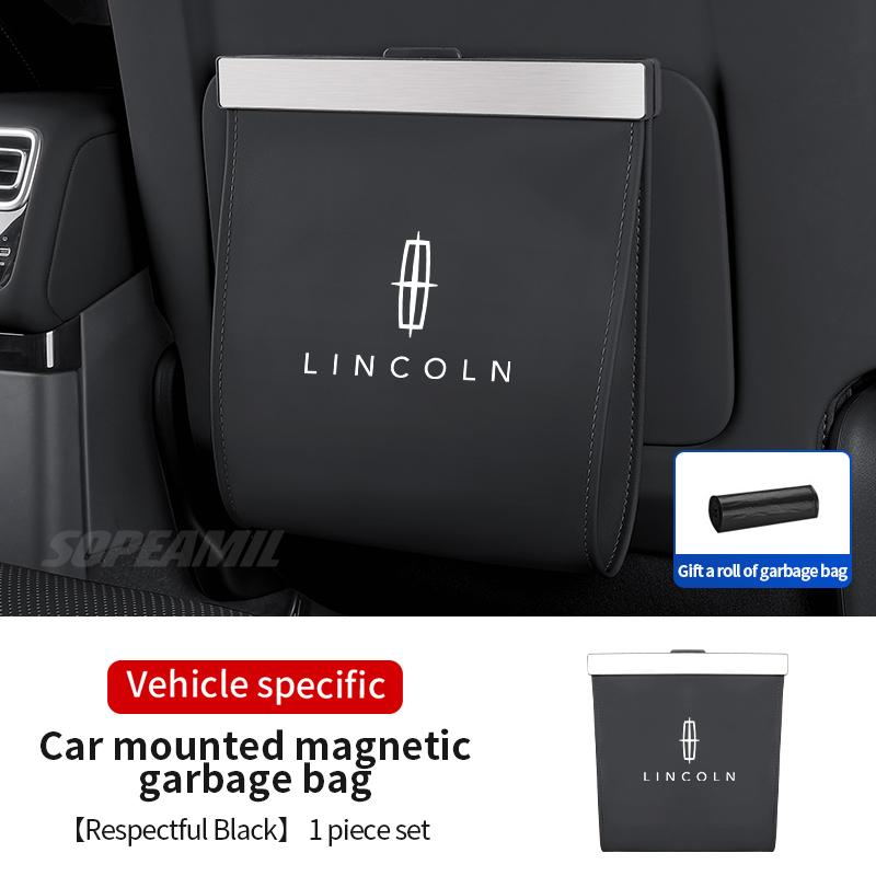 Lincoln Z MKZ MKC MKX MKT Navigator Aviator Nautilus Corsair Car Garbage Bag Led Light Seat Back Hanging Trash can Storage Bag tr1