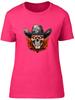 Cowboy Skull Unisexs TShirt Sleketon Head Gothic Flame Ladies Gift Tee