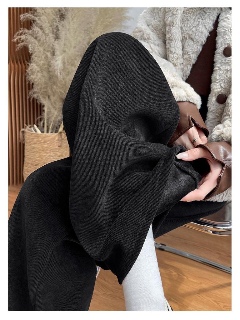 Dámské žinylkové kalhoty s vysokým pasem a rovnými nohavicemi - Kolekce jaro/podzim 2025, Pokročilý střih, Petite střih, Od úzkých po široké nohavice.