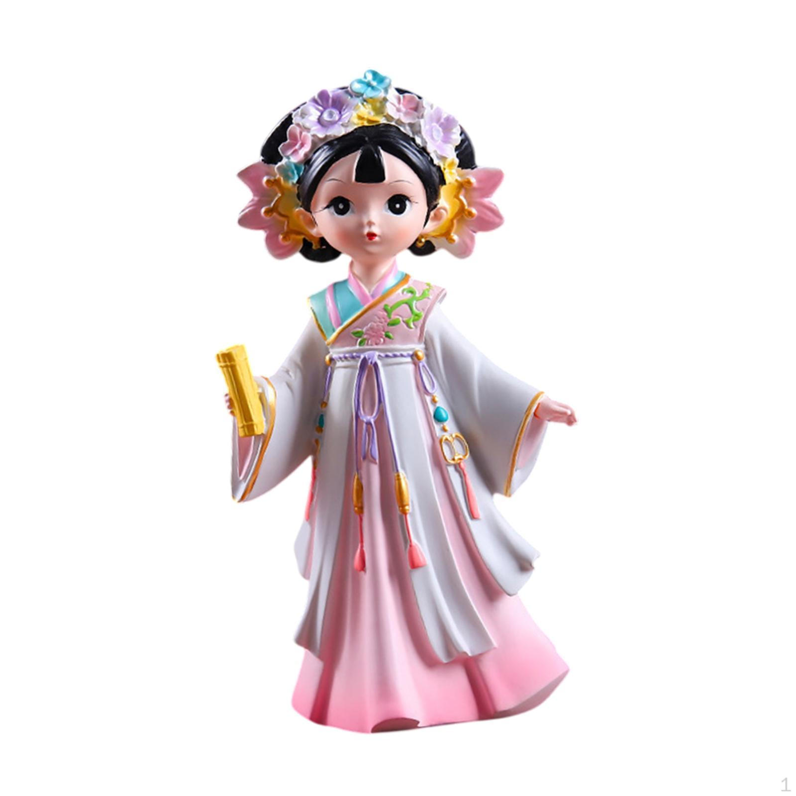 

Китайская древняя статуя красоты, женская фигурка, коллекционная настольная скульптура для рукоделия розовый