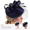 SOIMISS Navy Blue Fascinator Hat Headband for Women, Cocktail Tea Party Straw Headdress, Vintage Wedding Bridal 1920s Style, Elegant Special Occasion