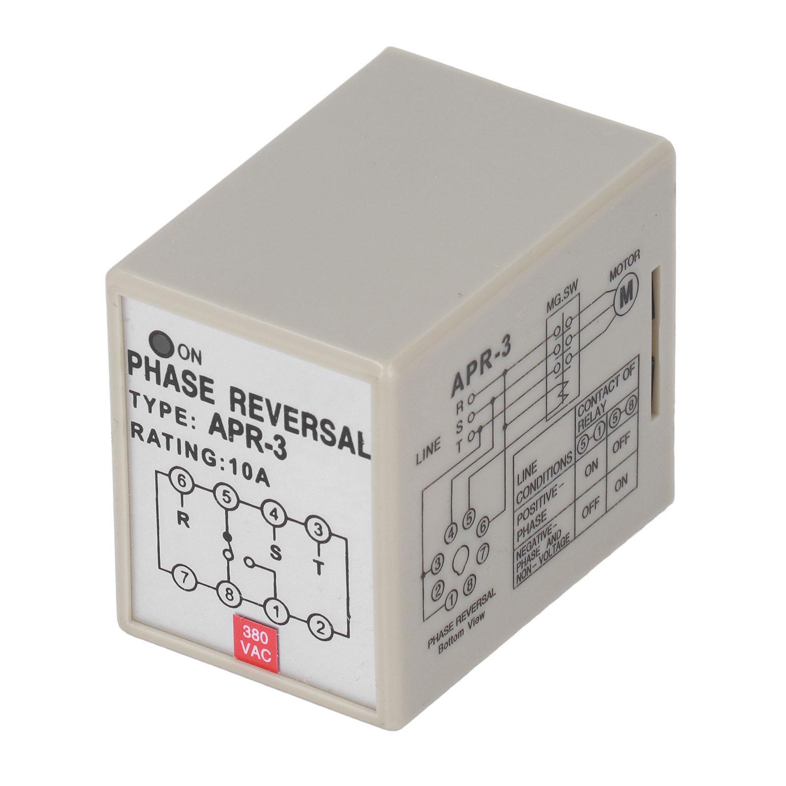 

CKCTELAY Phase Sequence Relay Loss Reverse Protection Controller for Motor 10A APR3AC380V