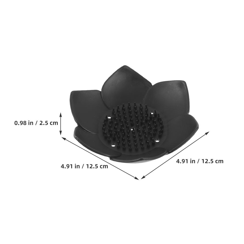 2Pcs Black Silicone Soap Holder Portable Bathroom Drain Tray Kitchen Cleaning Sponge Stand Self Draining Sink Storage