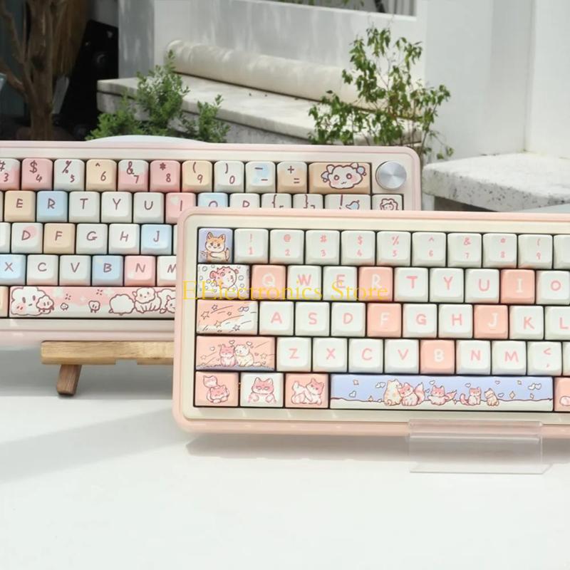 B03C Keycaps MDA Profile Cartoon Cute Animal PBT DyeSublimation 151 Keys Keycap Suitable for CrossCore Mechanical Keyboards