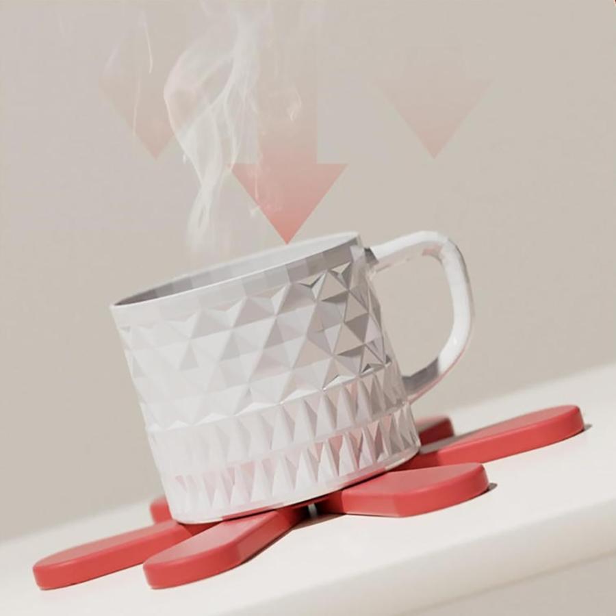 Silicone Coasters for Hot Dishes, Foldable Christmas Tree Shape Table Mat Set of 3 for Hot Pots and Pans, Heat Resistant Pads