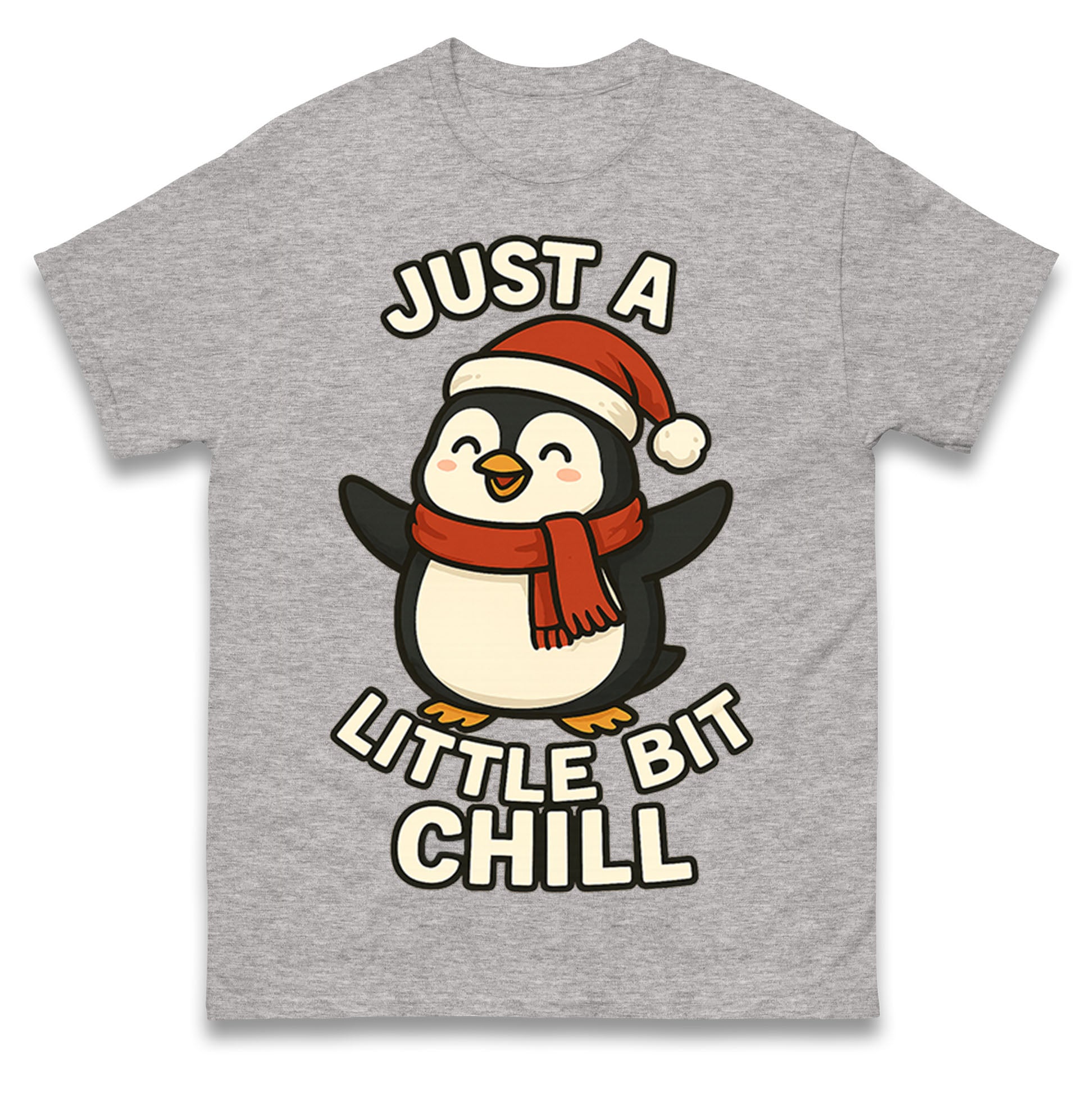 

Just A Little Bit Chill Penguin Christmas T Shirt Tshirt Mens Womens Unisex Tops Tees 3XL