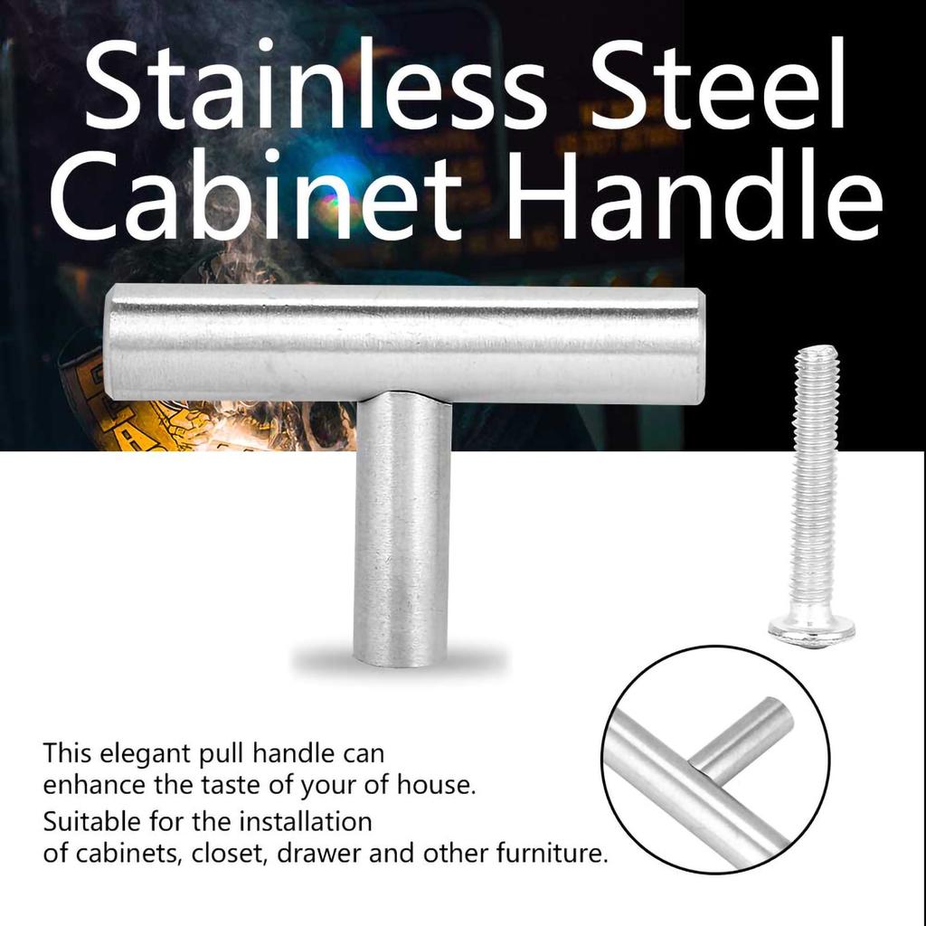 Stainless Steel T Bar Cabinet Pull Handles Knobs Kitchen Door Handle for Furniture (50mm)