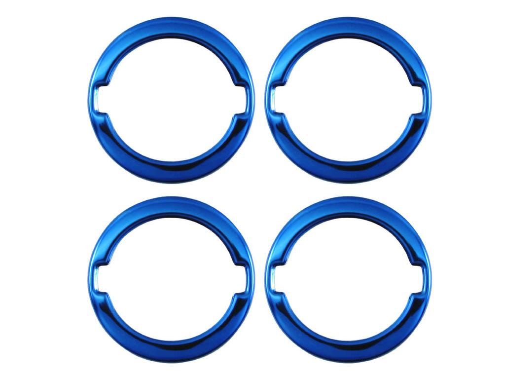 BRIGHTZ 4-Piece Blue Stainless Steel Center Wheel Cap Rings for Skyline V37 (SID-ETC-SMA-036) - Fits ZV37, YV37, HV37, HNV37, RV37, and 37 models