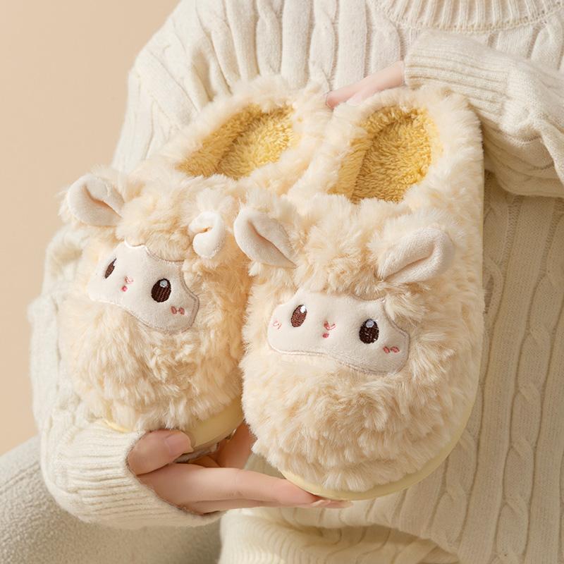Cute soft cute cotton slippers winter thick-soled cartoon indoor home warmth plush cotton shoes winter