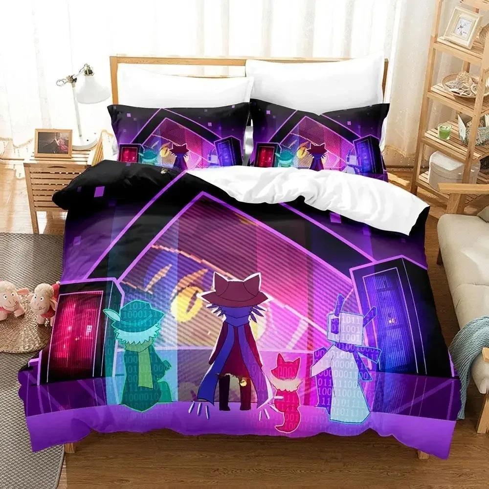 Zestaw pościeli Game OneShot Pojedynczy Bliźniaczy Pełny Queen King Size Zestaw na łóżko Dorosły Dziecko Sypialnia Zestawy poszewek na kołdrę Zestaw pościeli 3D Anime