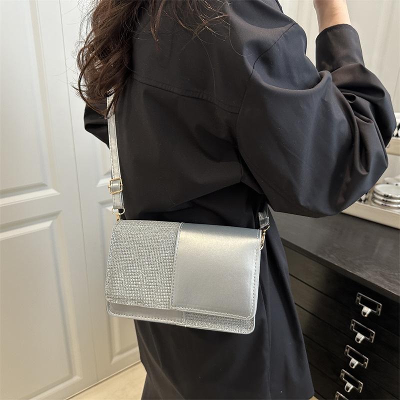 Summer Foreign Style Shiny Small Bag Women 2025 New Trendy Fashion Versatile Messenger Bag Versatile Small Square Bag Women
