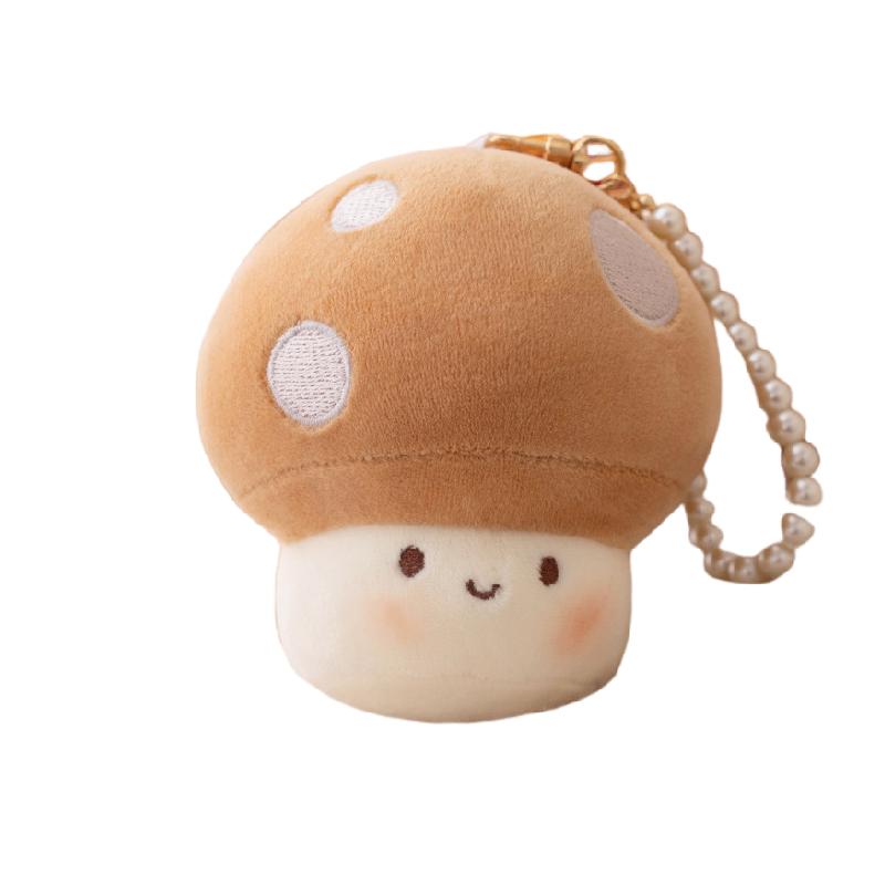 Shiitake Mushroom Plush Toys Cute Simulation Food Stuffed Dolls Keychain Pendant