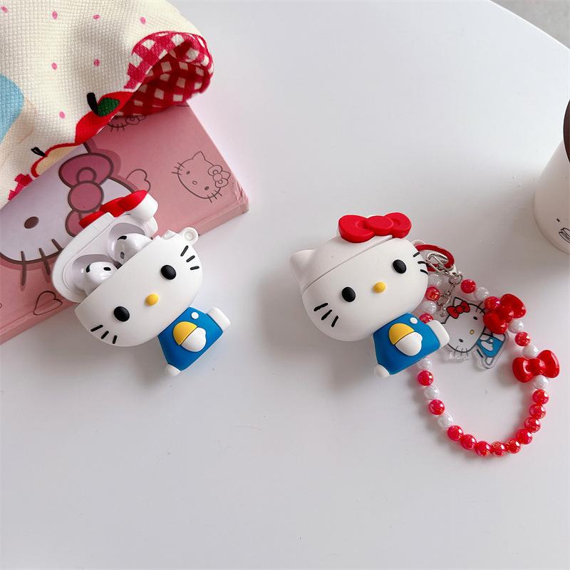 Cute sitting kt cat AirPods pro1 apple bluetooth headset case 1/1 generation cartoon protective case for women