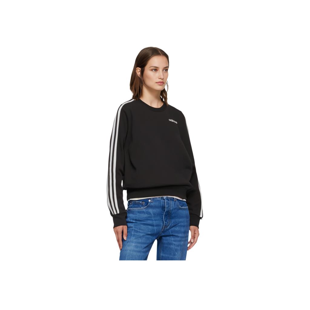 adidas Classic Stripe Logo Sports Crewneck Sweatshirt Women Sweatshirt Black DT5072