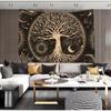 VIKAMA Sun Moon And Stars Tree Of Life Tapestry Ambient GalaxyStyle Wall Decoration Living Room And Bedroom Decorative Hanging