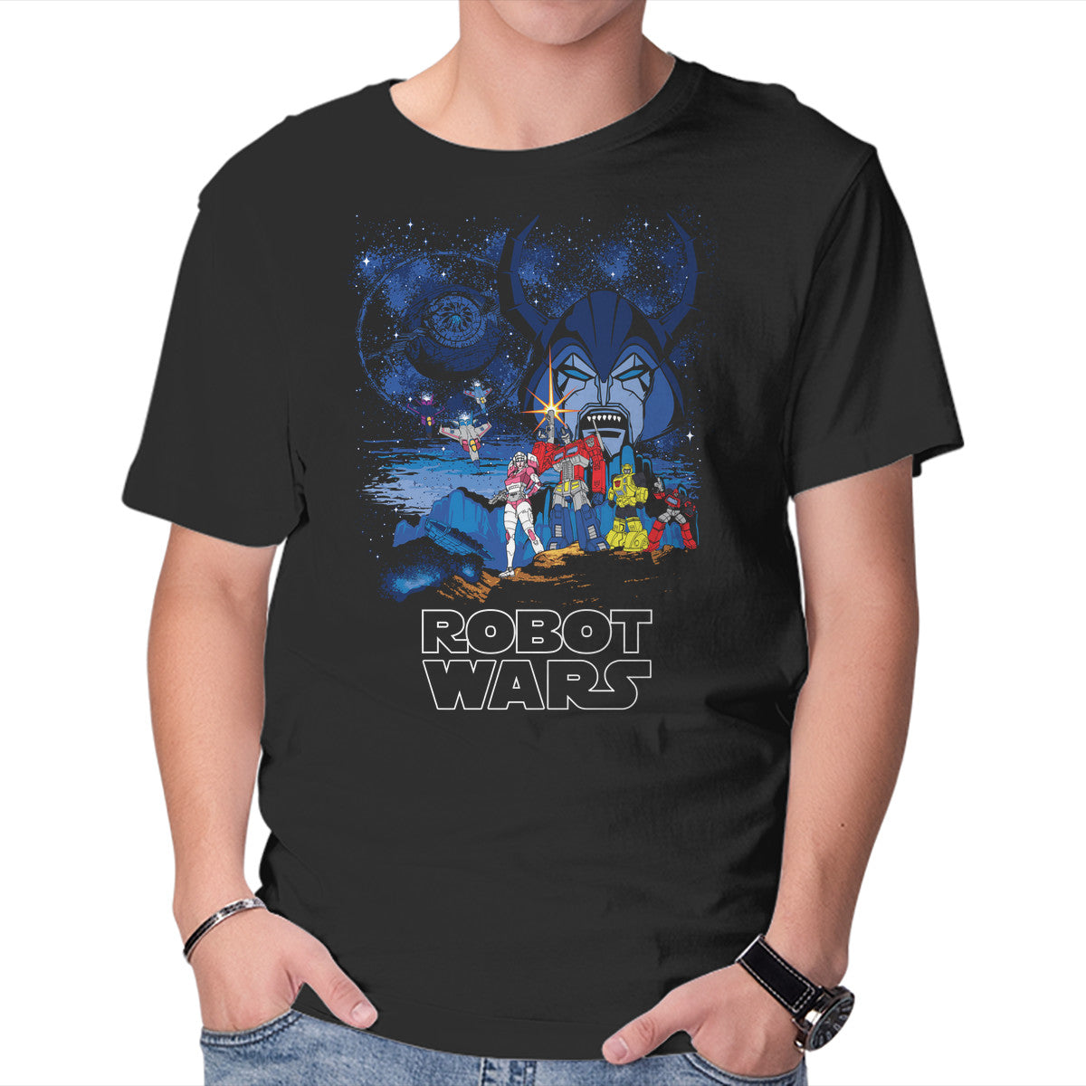 Unisex Crew Neck T-Shirt Robot Wars Graphic Short Sleeve Casual Tee XS