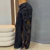 Women Streetwear Cutout Hollow Out Criss Cross Side Wide Leg Blue Denim Pants 2026 Fashion Sexy Party Jeans Trousers