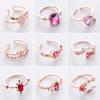 Korean New Exquisite Crystal Temperament Ring Sweet French Elegant Flower Opening Ring Female Jewelry