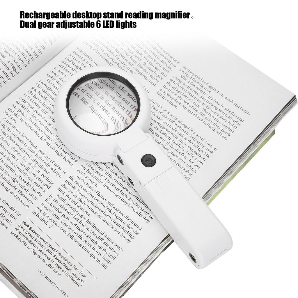 5x 11x Lupe USB 8 LED-Leuchten Beleuchtete tragbare Lupe für ältere Menschen