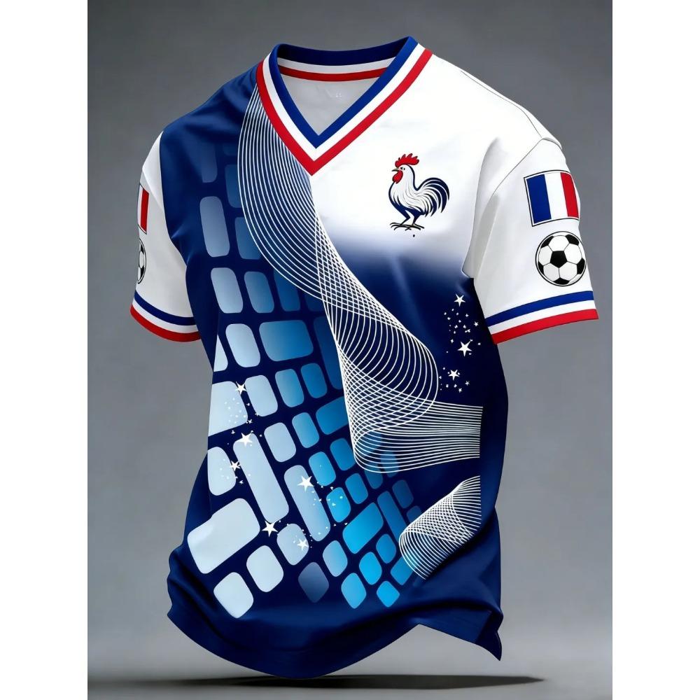 Francouzský Fotbalový Fanoušek Tričko Krátký Rukáv Prodyšné Rychleschnoucí Streetwear Ležérní Fotbalové Tričko Módní Pánské 2026 Nové