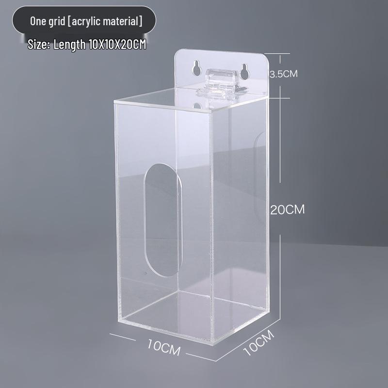Wall-Mounted Transparent Acrylic Mask Storage Box - Dustproof & No Drilling Required