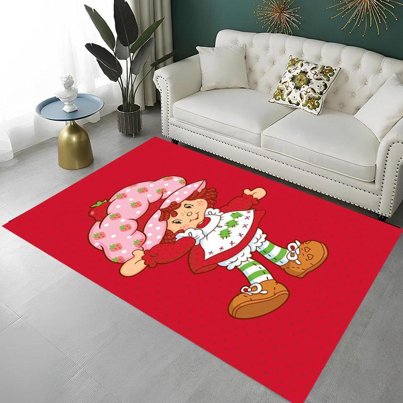 S-Strawberry-Pink girl Floor Mat Hallway Mat Kids Room Bedroom Decoration Balcony Anti-Slip Doormat Living Room Home Decor