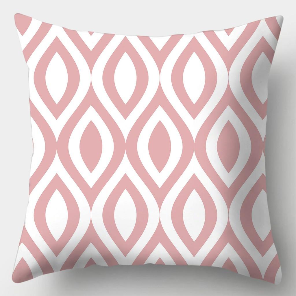Pink Plaid Pillowcase Square Sofa Pillowcase Striped Plaid Cushion Cover