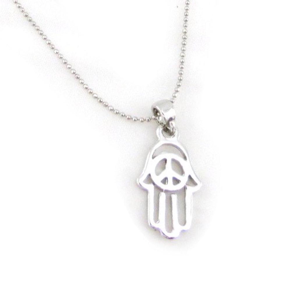 Les Trésors De Lily [J3634] - Silver 'Fatma' Designer Necklace