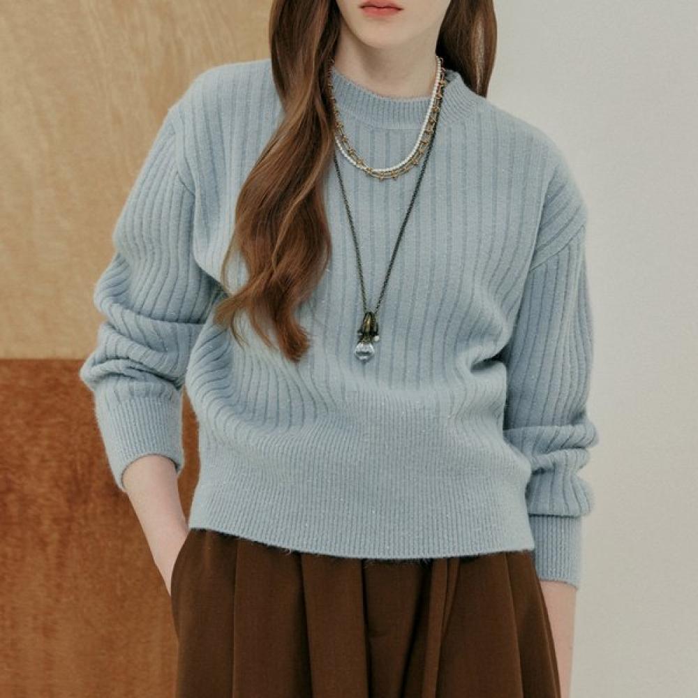 Glitter Mix Round Neck Crop Rib Knit Zd02qk008on