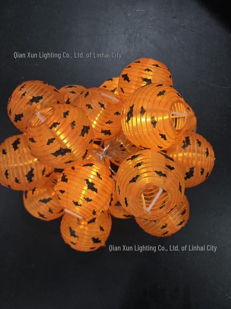 Solar LED Fabric Lantern String Lights - Colorful, Flashing, Starry Sky Decor for Outdoor Courtyard Festivals and Christmas