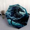 1pc Blue Electric Dragon Durable Cartoon Folding Umbrella,Compact Umbrella for Men and Women, Suitable for Travel or Daily Use.C062