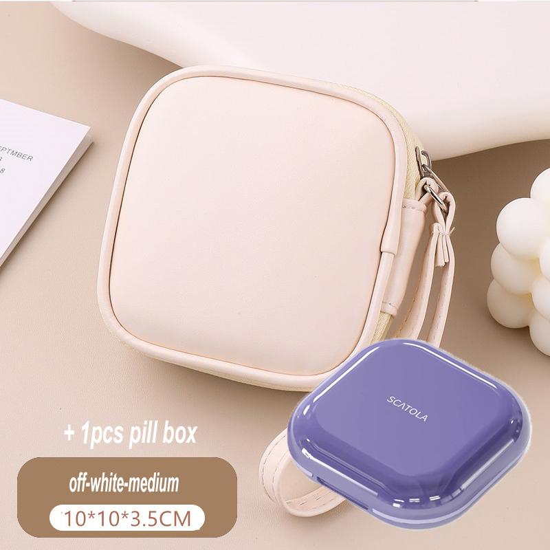 Mini Pill Box Travel Pill Box Lightweight 4 Compartment Medicine Pill Case PillBox Medicine Organizer Medication Medicine Case