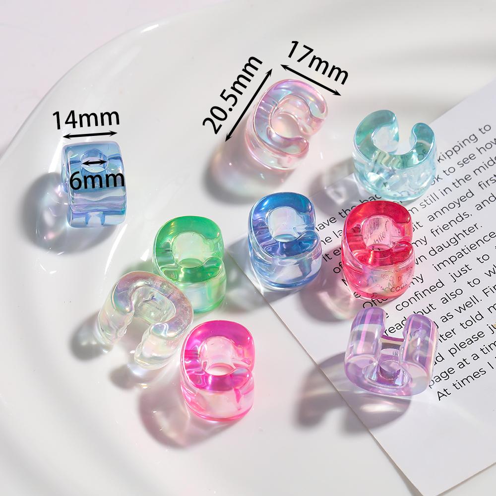 5pcs Transparent Acrylic Letter Beads Random Mixed A-Z Alphabet Spacer Beads for DIY Bracelet Necklace Jewelry Making Findings