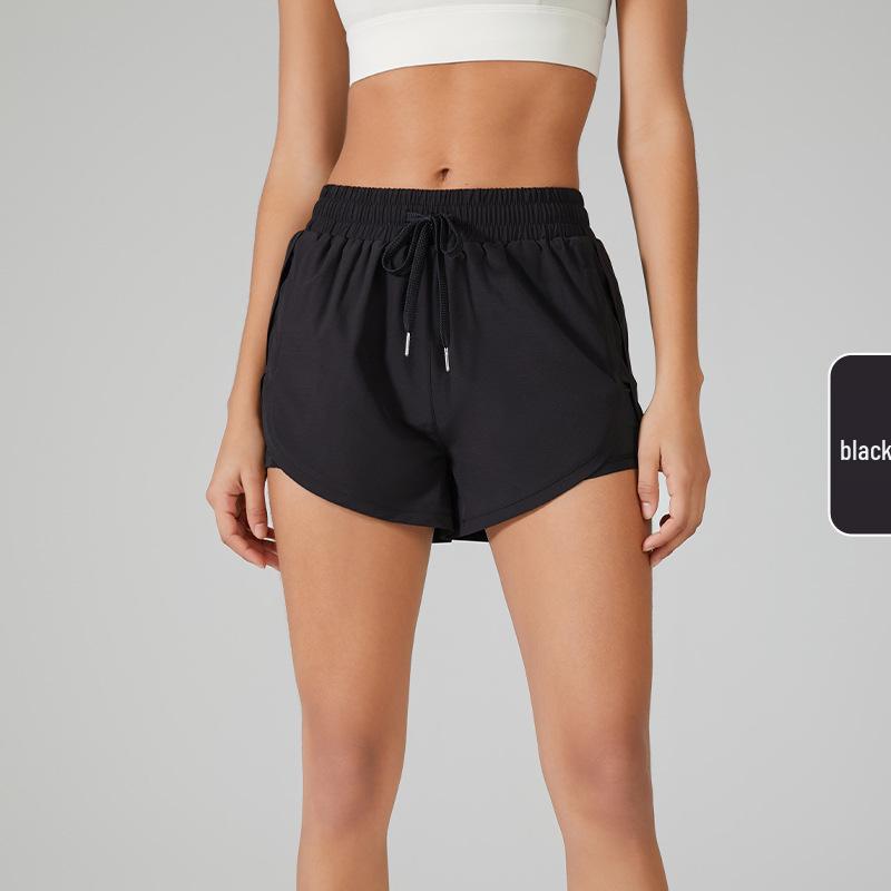 Women's Quick-Dry Yoga Running Shorts - Loose, Anti-Exposure, Two-in-One Design with Pockets