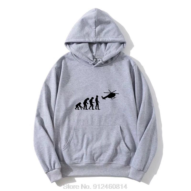 Fashion Hoodie Cotton Men Design Hoody Funny Printed Evolution Helicopter Pilot Christmas Present Joke Cool Pullover Sweatshirt