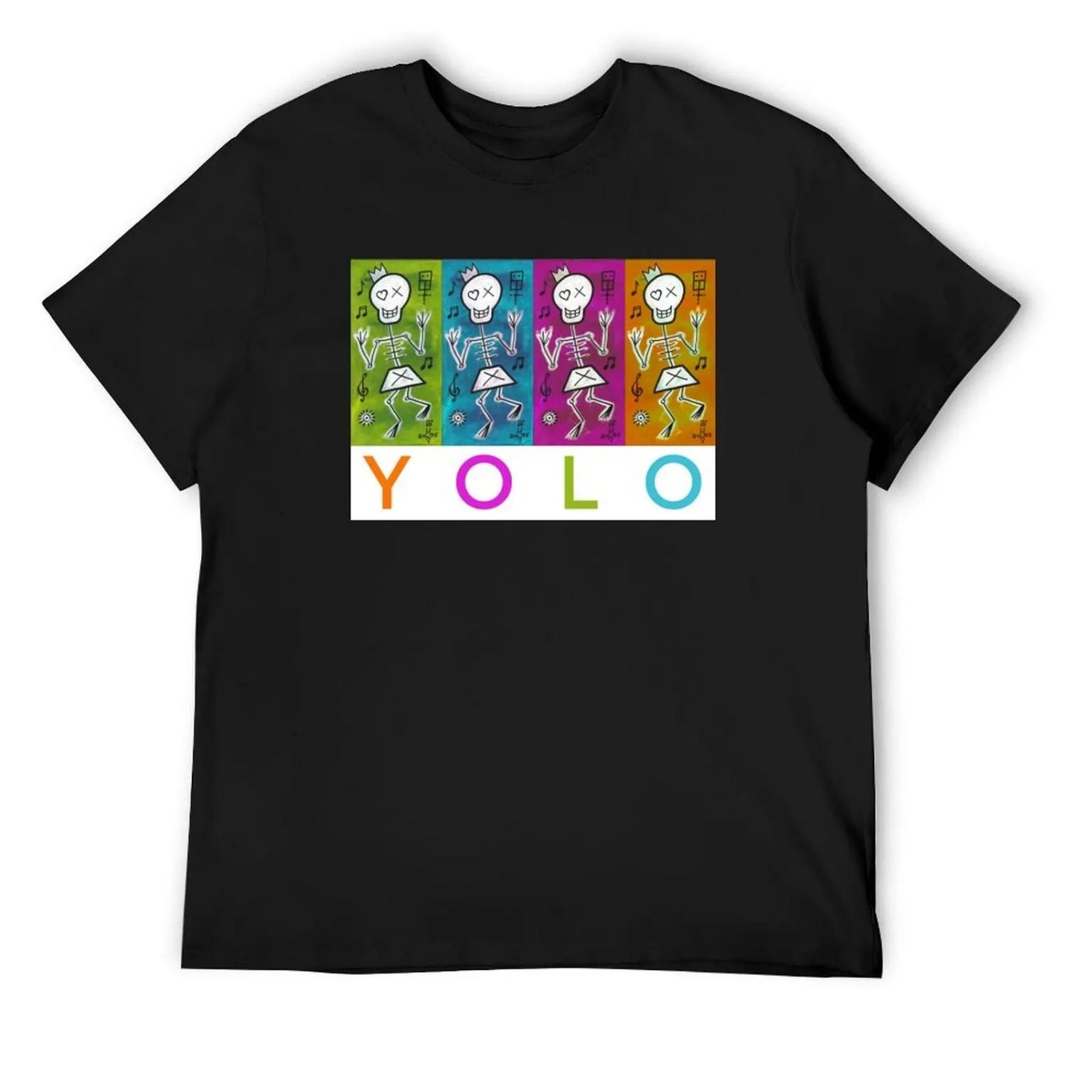 Happy dancing skeletons YOLO T-Shirt customs plain t shirts for men pack S