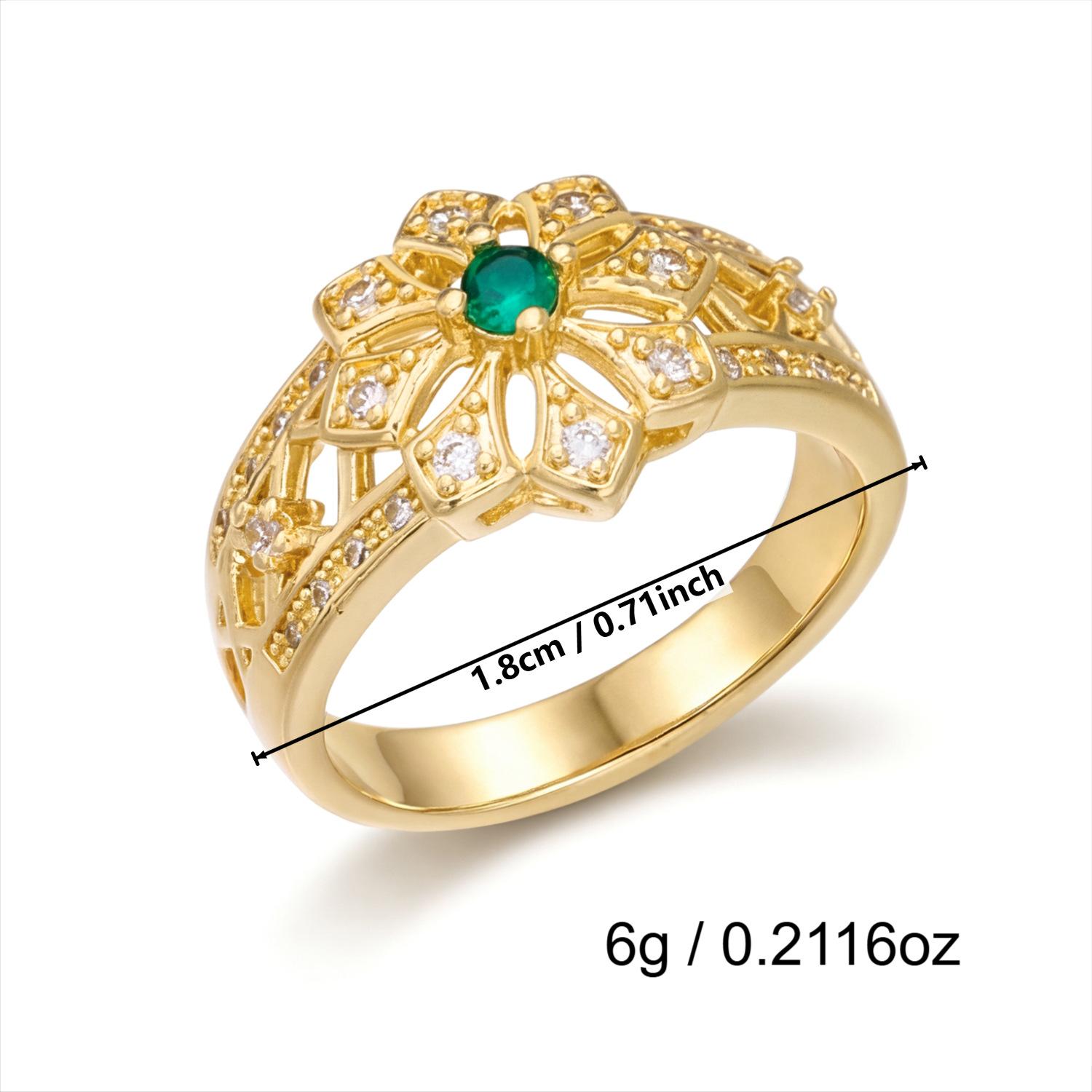

Women s New Fashionable Simple Niche Geometric Flower Ring Exquisite Light Luxury Vintage High-End Feel Ring No. 6 золотой