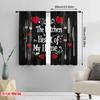 2pcs,2D plane printing Popular Curtain Panels Heartfelt Kitchen Decor Polyester Fabric (without rod) Holiday for Bedroom, Living
