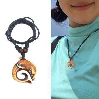 Lovely Dolphin Pendant Choker Adjustable Length Neckchain Comfortable Clavicle Chain Accessory for Fashion Enthusiasts