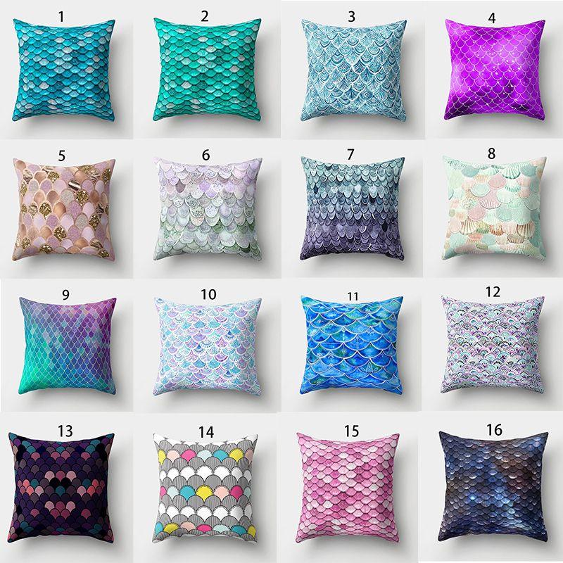 Luxurious Mermaid Fish Scale Pillowcase Soft Peach Cloth For Bedroom And Sofa