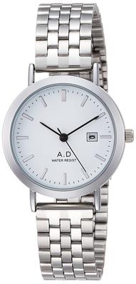 Arias Amalfidia Analog Watch, Waterproof, Date Display, Metal Band, White Dial, Silver, WW19038A-115, Women's